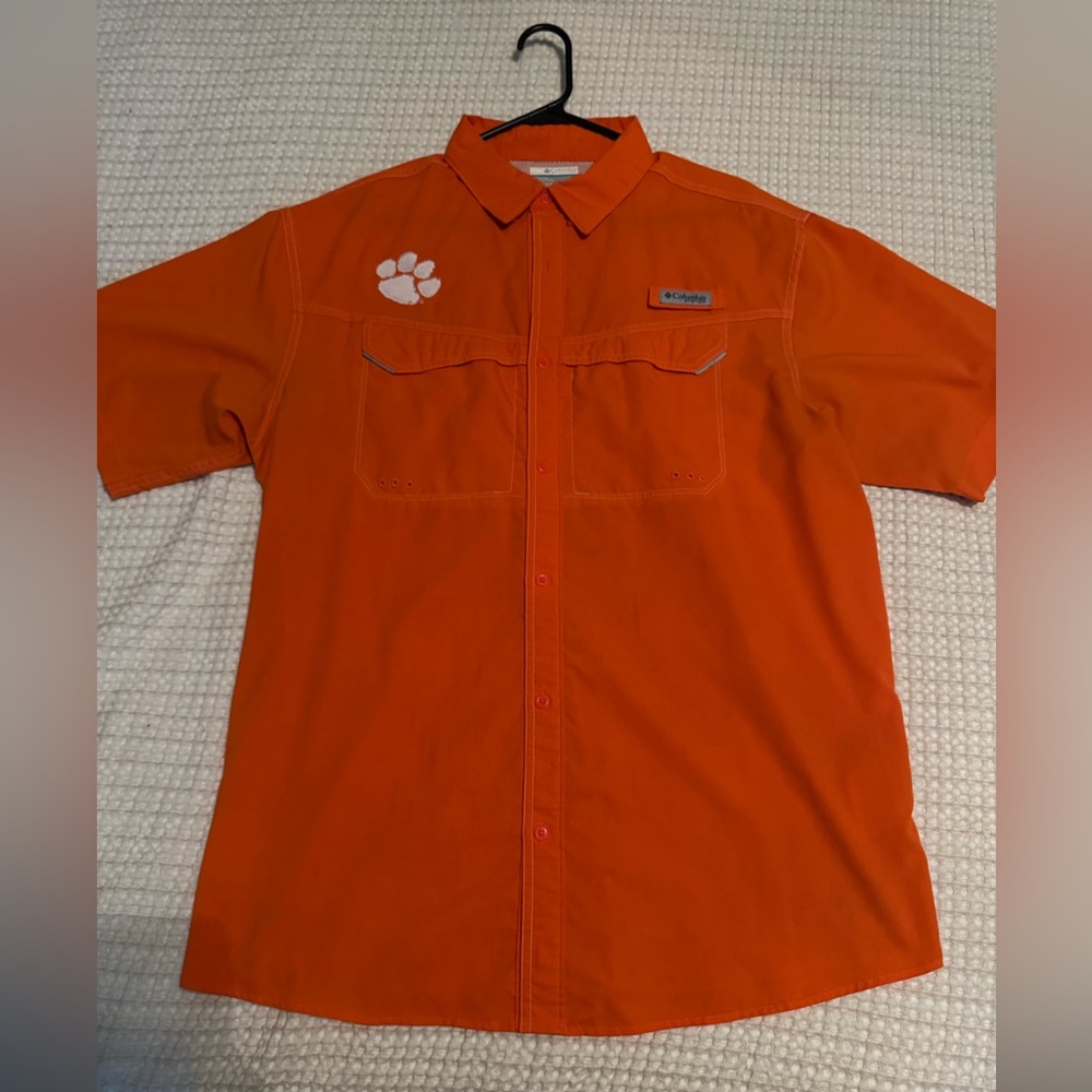 Clemson Tigers Orange PFG Columbia Short Sleeve Shirt